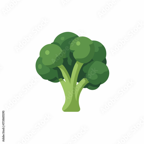 Minimalistic Broccoli Icon with Thin Outline