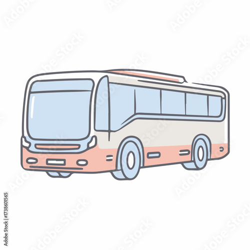 Public transportation bus icon in flat style