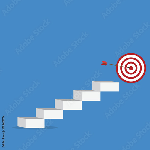Business challenge failure and success concept. Red arrow hits the center.	