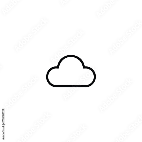 Minimalist Cloud Line Art Icon
