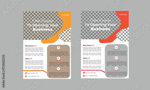 Corporate creative colorful business flyer template design.