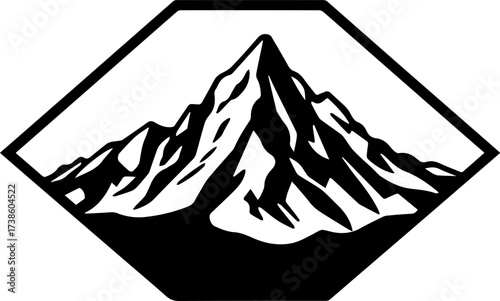 Minimal Logo in Circle: Mountain