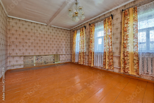 old soviet empty living room
