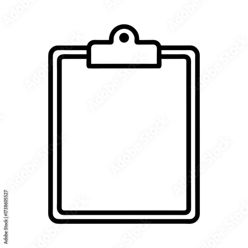 Clipboard Outline Line Art Vector