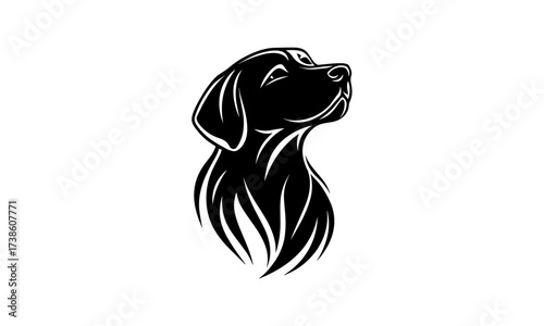 Vector silhouette of a dog. Dog's head icon, symbol, dog logo.