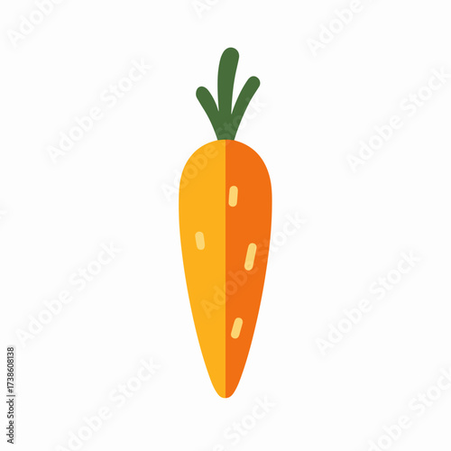 Bold Carrot Icon in Flat Style