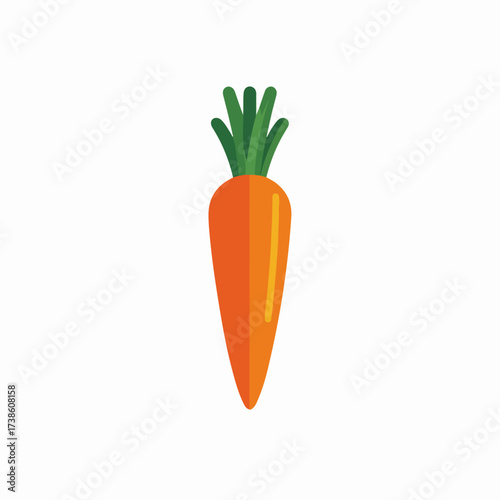 Bold Carrot Icon in Flat Design
