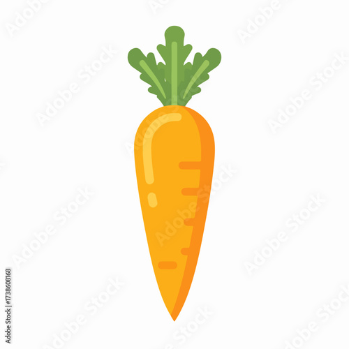 Bold carrot flat vector vegetable icon