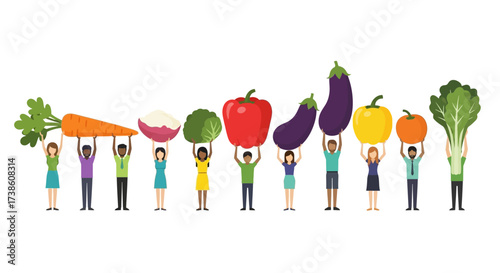 A Diverse Group of People Holding Up Fresh Vibrant Healthy Vegetables Symbolizing Nutrition and Well Being