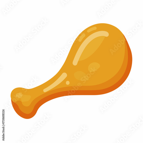 Chicken Leg Flat Vector Icon Illustration