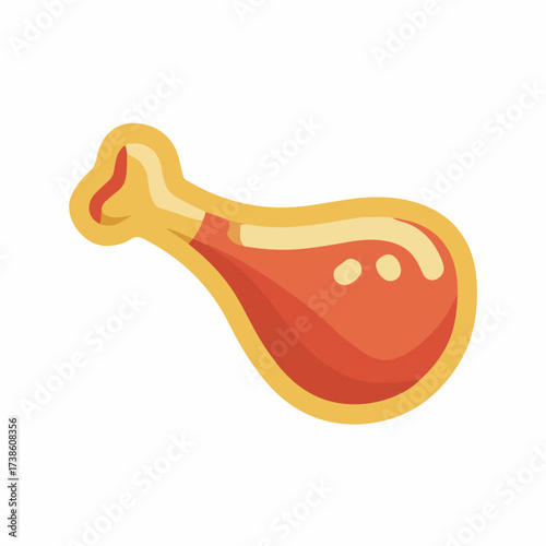 Minimal Vector Chicken Leg Icon Design