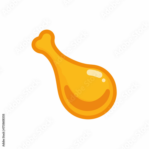 Sleek Chicken Leg Minimalistic Vector Design