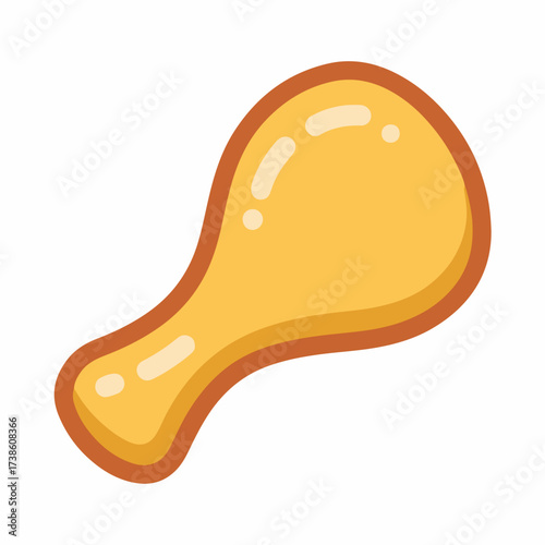 Simple Chicken Leg Icon in Flat Design
