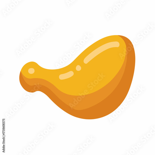 Minimalistic Chicken Leg Vector Illustration