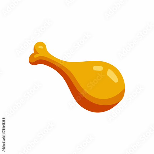 Sleek Chicken Leg Minimalistic Flat Icon
