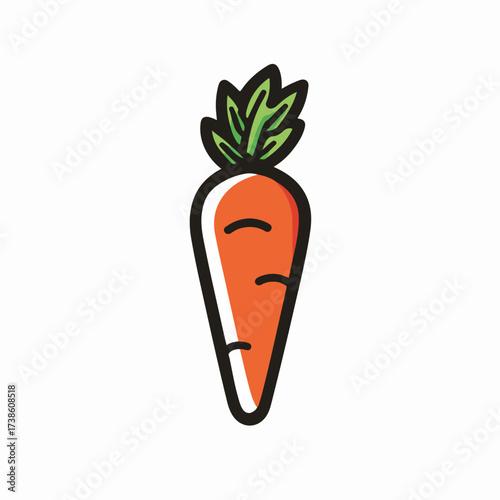 Bold Carrot Icon in Flat Design