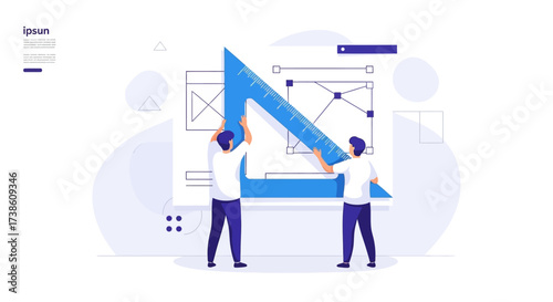 Illustrating the collaborative process of designing and planning a new digital interface together