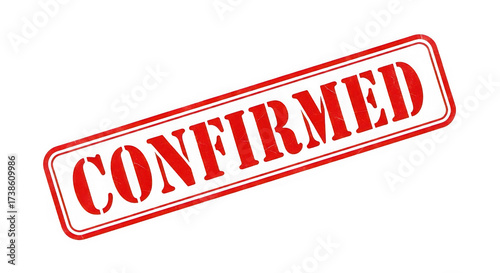 Red confirmed stamp isolated on transparent background for document approval