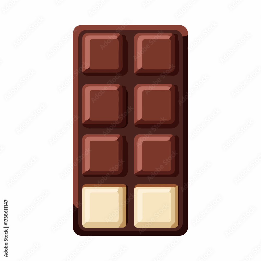 Fototapeta premium Simple Chocolate Bar Flat Vector Icon