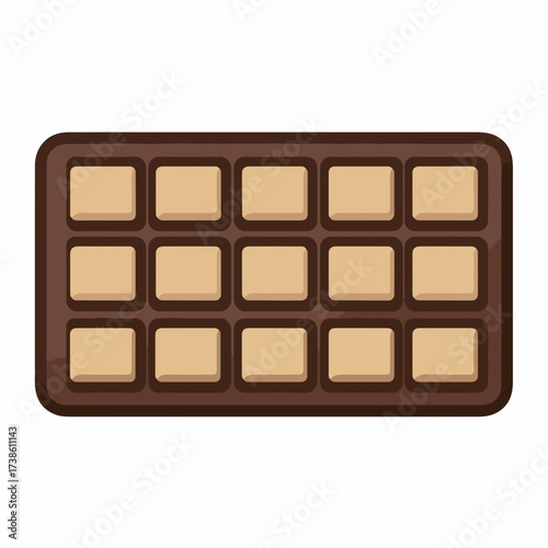 Classic Chocolate Bar Flat Icon Design