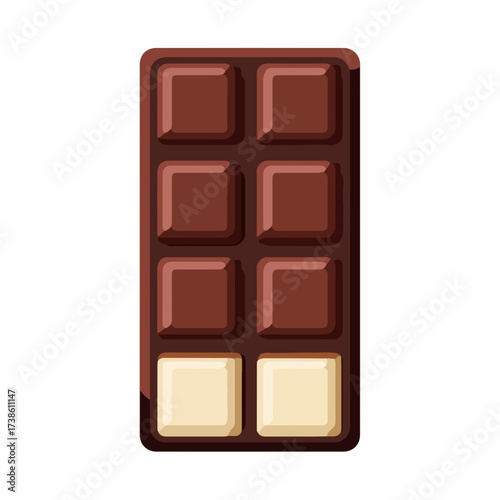 Simple Chocolate Bar Flat Vector Icon