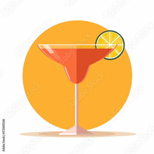 Stylized Cocktail Glass Icon Design