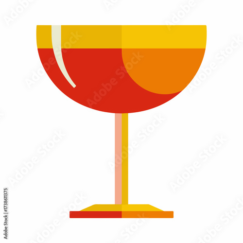 Sleek Cocktail Glass Icon in Flat Style
