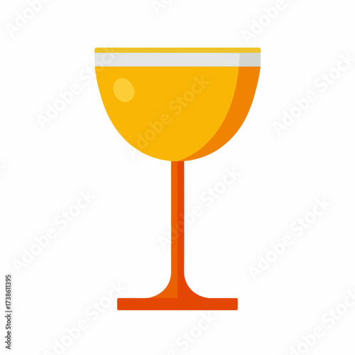 Sleek Cocktail Glass Icon in Flat Vector Style