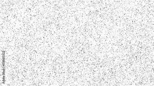 Random black dot grain texture on white background. Abstract stipple pattern for grunge overlay or subtle design element. Noise effect backdrop.