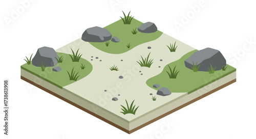 Christmas carolers singing in festive village with holiday decorations in iso…