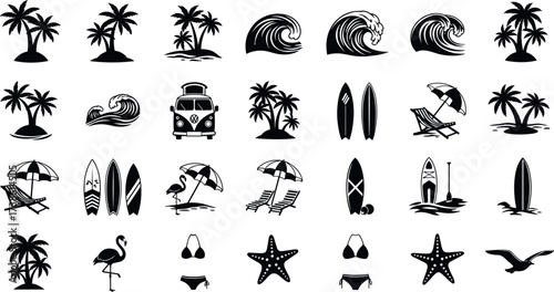 Stylized black and white tree illustration with textured bark, rounded foliage, artistic nature design, abstract forest silhouette for vector art