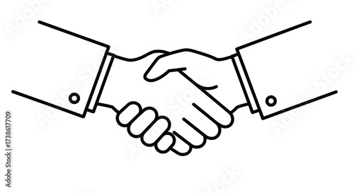 Handshake outline icon representing partnership and agreement