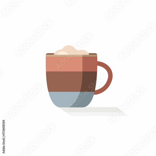 Colorful Coffee Cup Flat Vector Icon