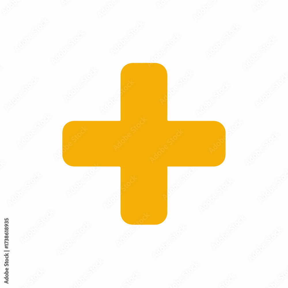Obraz premium Red Cross Mark Icon in Flat Style