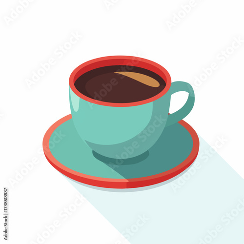 Vivid Coffee Cup Vector Graphic Design