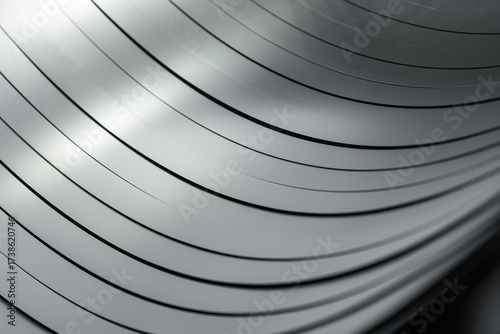 Steel Coil in Industrial Warehouse – Metal Processing, Cutting and Transport 