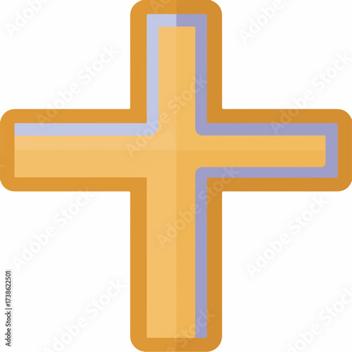 Elegant Cross Symbol Flat Vector Icon
