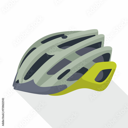 Biking Helmet Flat Vector Icon Design