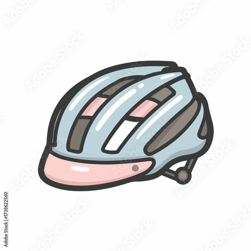 Cycling Helmet Outline Vector Icon Design