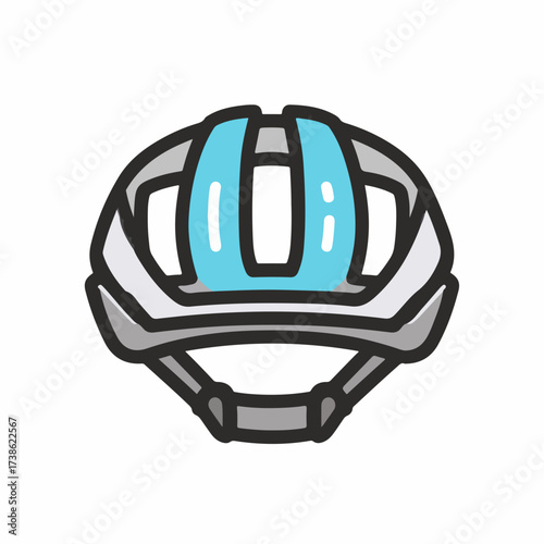 Biking helmet flat outline icon design