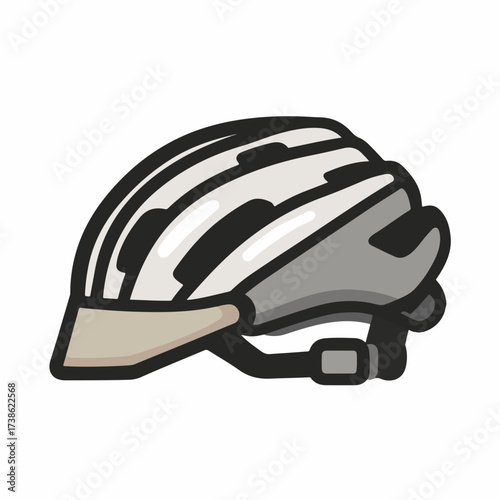 Sleek Cycling Helmet Outline Icon Design