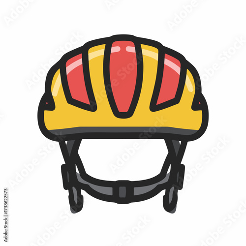Cycling Helmet Outline Flat Icon Variant