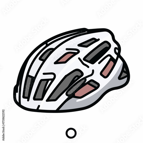 Cycling Helmet Outline Flat Vector Icon