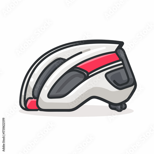 Cycling Helmet Outline Vector Icon Design