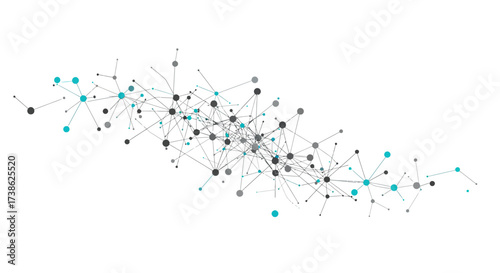 Abstract geometric network pattern with interconnected dots and lines on whit…