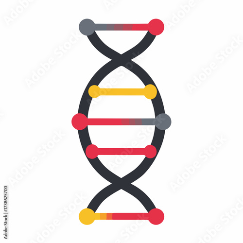 DNA Strand Structure Icon Design