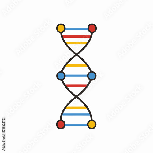 DNA Double Helix Outline Icon