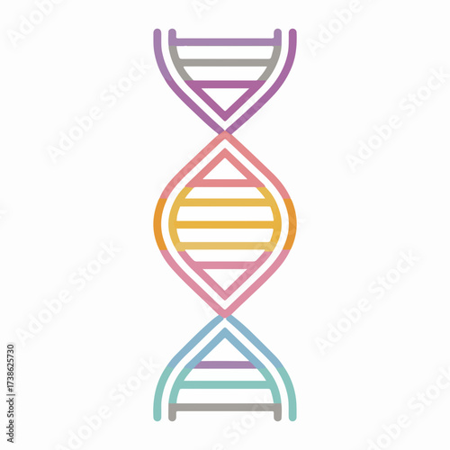 Biomedical DNA Strand Icon in Flat Style