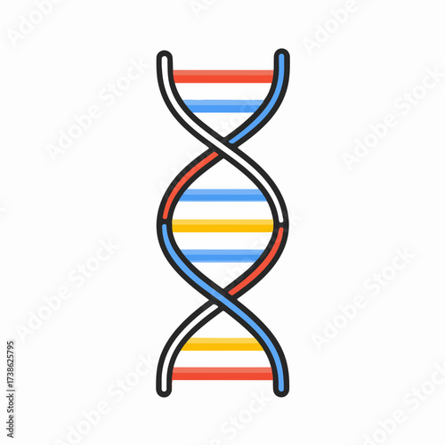 Illustration DNA Strand Icon Outline Style