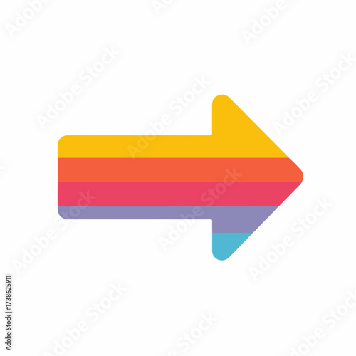 Sleek Download Arrow Icon in Flat Style